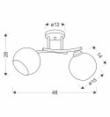 CALMO lampa sufitowa brunatny+złoty 2x40W E27 klosz biały