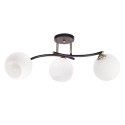 CALMO lampa sufitowa brunatny+złoty 3x40W E27 klosz biały