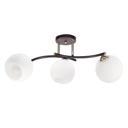 CALMO lampa sufitowa brunatny+złoty 3x40W E27 klosz biały