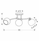 CALMO lampa sufitowa brunatny+złoty 3x40W E27 klosz biały