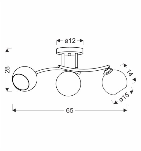 CALMO lampa sufitowa brunatny+złoty 3x40W E27 klosz biały