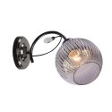 CROMAT lampa kinkiet czarny perłowy 1x40W E27 klosz grafitowy
