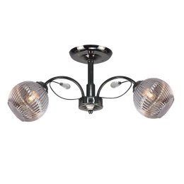CROMAT lampa sufitowa czarny perłowy 2x40W E27 klosz grafitowy