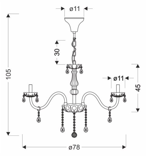 Cristallo lampa wisząca chromowy 10x40W E14 transparentny