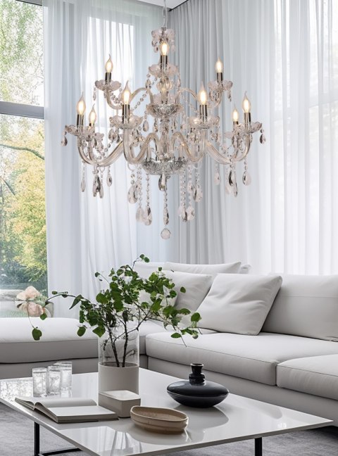 Cristallo lampa wisząca chromowy 12x40W E14 transparentny