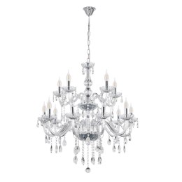 Cristallo lampa wisząca chromowy 15x40W E14 transparentny