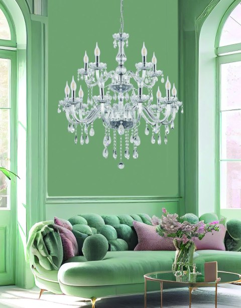Cristallo lampa wisząca chromowy 15x40W E14 transparentny
