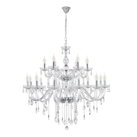 Cristallo lampa wisząca chromowy 18x40W E14 transparentny