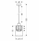 DUCATO lampa wisząca czarny +złoty 1x40W E27 klosz bursztynowy