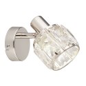 Dubai lampa sufitowa kinkiet chromowy 1x40W E14 klosz chromowy z kryszt transp