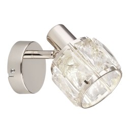 Dubai lampa sufitowa kinkiet chromowy 1x40W E14 klosz chromowy z kryszt transp