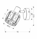 Dubai lampa sufitowa kinkiet chromowy 1x40W E14 klosz chromowy z kryszt transp