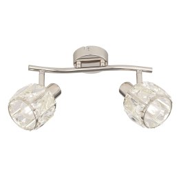 Dubai lampa sufitowa listwa chromowy 2x40W E14 klosz chromowy kryszt transp