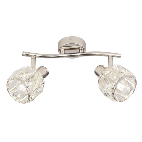 Dubai lampa sufitowa listwa chromowy 2x40W E14 klosz chromowy kryszt transp