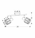 Dubai lampa sufitowa listwa chromowy 2x40W E14 klosz chromowy kryszt transp