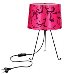 ELVA lampka stołowa czarny 1x40W E14 abażur amarantowy
