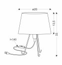 ELVA lampka stołowa czarny 1x40W E14 abażur amarantowy