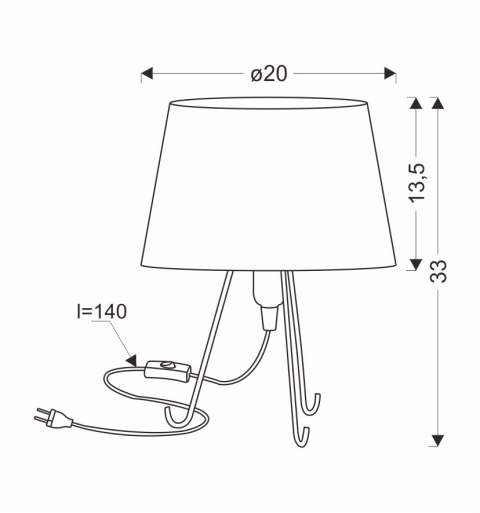 ELVA lampka stołowa czarny 1x40W E14 abażur amarantowy
