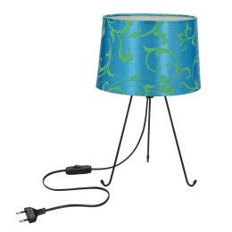 ELVA lampka stołowa czarny 1x40W E14 abażur niebieski