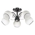 GRAPHITE LAMPA SUFITOWA CZARNY PERŁOWY 5X40 E27 KLOSZ BIAŁY