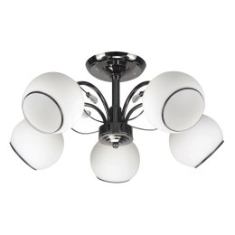 GRAPHITE LAMPA SUFITOWA CZARNY PERŁOWY 5X40 E27 KLOSZ BIAŁY
