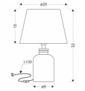 MORI lampka stołowa ceramiczna popielaty 1x40W E14 kośc słoniowa