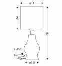 NAVIA lampka stołowa ceramiczna beżowy+niebieski 1x40W E14 abażur kość słoniowa