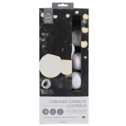 Girlanda ogrodowa żarówkowa 20 LED biała ( Rozmiar: uniwersalny )
