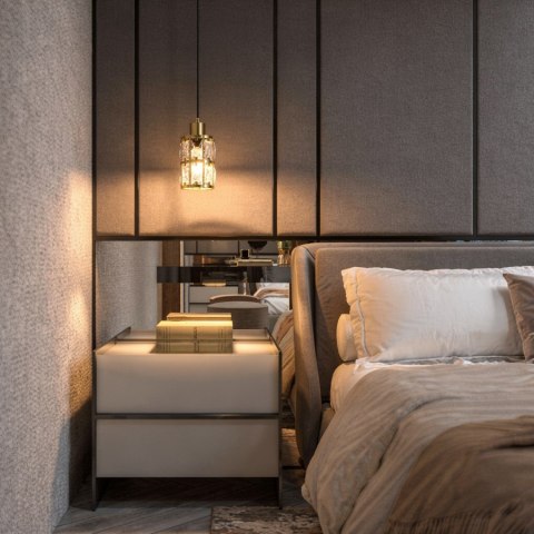 Złota lampa wisząca Lira 1
