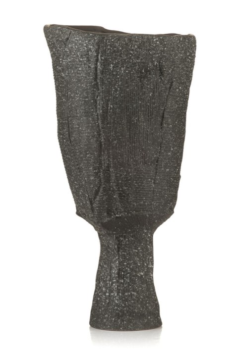 Osłona donicy ceramiczna grafitowa NIRAH -XL