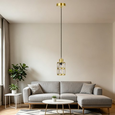 Złota lampa wisząca Lira 1