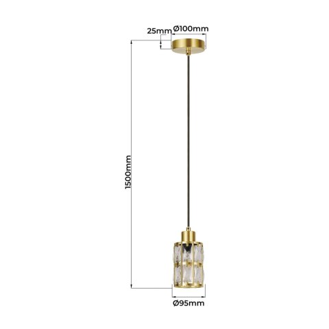 Złota lampa wisząca Lira 1