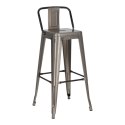 Hoker D2.DESIGN Paris Back 75 cm metalowy srebrny z oparciem, insp. Tolix ( Rozmiar: uniwersalny )