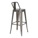 Hoker D2.DESIGN Paris Back 75 cm metalowy srebrny z oparciem, insp. Tolix ( Rozmiar: uniwersalny )