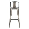 Hoker D2.DESIGN Paris Back 75 cm metalowy srebrny z oparciem, insp. Tolix ( Rozmiar: uniwersalny )