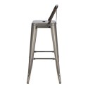 Hoker D2.DESIGN Paris Back 75 cm metalowy srebrny z oparciem, insp. Tolix ( Rozmiar: uniwersalny )