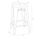 Hoker Paris 66cm czarny inspirowany Tolix ( Rozmiar: uniwersalny )