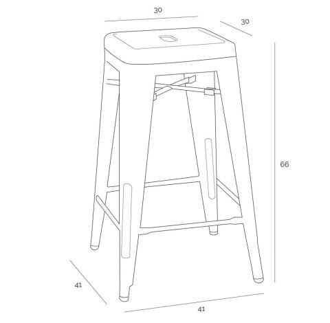 Hoker Paris 66cm czarny inspirowany Tolix ( Rozmiar: uniwersalny )