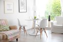 Stół okrągły Simplet Skinny White MDF metal biały 60 cm na 1 nodze ( Rozmiar: uniwersalny )