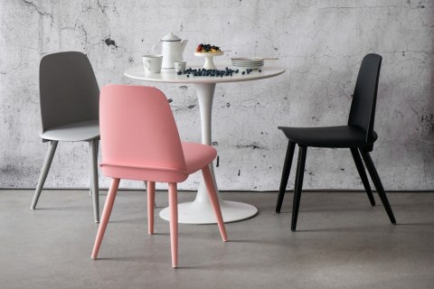 Stół okrągły Simplet Skinny White MDF metal biały 60 cm na 1 nodze ( Rozmiar: uniwersalny )