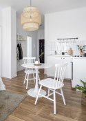 Stół okrągły Simplet Skinny White MDF metal biały 60 cm na 1 nodze ( Rozmiar: uniwersalny )