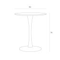 Stół okrągły Simplet Skinny White MDF metal biały 60 cm na 1 nodze ( Rozmiar: uniwersalny )