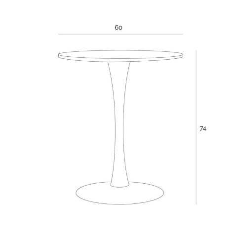 Stół okrągły Simplet Skinny White MDF metal biały 60 cm na 1 nodze ( Rozmiar: uniwersalny )