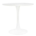Stół okrągły Simplet Skinny White MDF metal biały 80 cm na 1 nodze ( Rozmiar: uniwersalny )