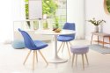 Stół okrągły Simplet Skinny White MDF metal biały 80 cm na 1 nodze ( Rozmiar: uniwersalny )