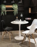 Stół okrągły Simplet Skinny White MDF metal biały 80 cm na 1 nodze ( Rozmiar: uniwersalny )