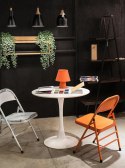 Stół okrągły Simplet Skinny White MDF metal biały 80 cm na 1 nodze ( Rozmiar: uniwersalny )