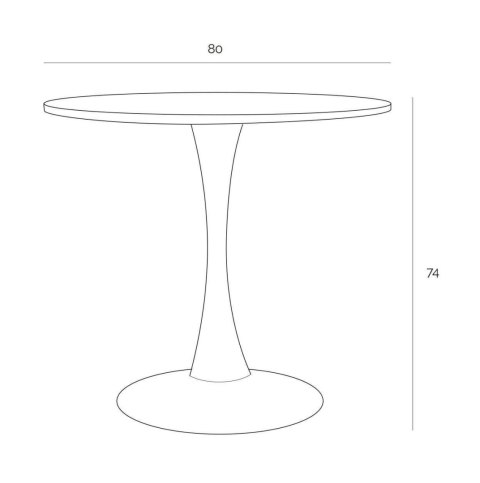 Stół okrągły Simplet Skinny White MDF metal biały 80 cm na 1 nodze ( Rozmiar: uniwersalny )