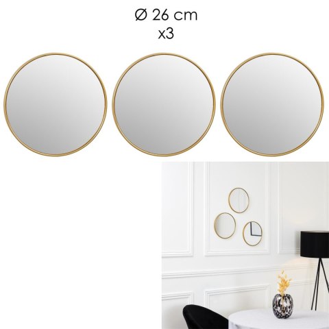 Zestaw 3 luster Toronto złotych, okrągłych 26cm ( Rozmiar: uniwersalny )
