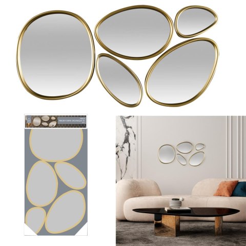 Zestaw 5 luster Organic Shape złote ( Rozmiar: uniwersalny )
